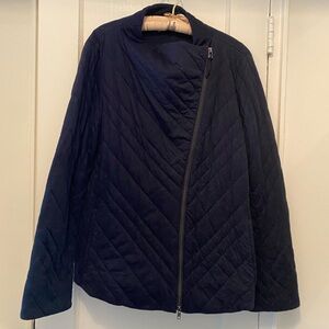 Eileen Fisher Midnight Blue Padded Moto Jacket XL